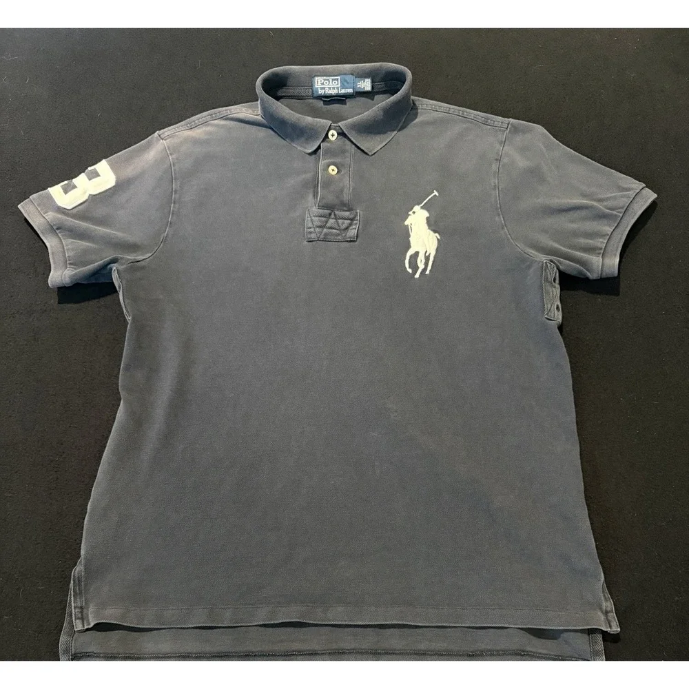 POLO RALPH LAUREN VINTAGE 90's BIG PONY LOGO 3 BACK HIT AND SLEEVE MENS XL